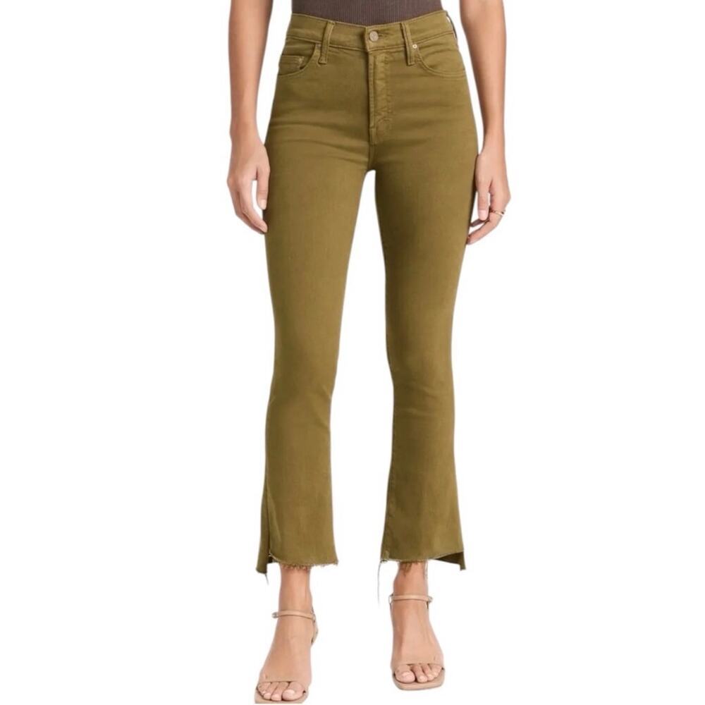 MOTHER denim The Insider Crop Step Fray Jeans Play Date, Fir Green, 24